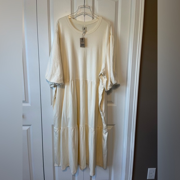 NWT Amazon Essentials Plus Size Women's Organic Cotton Dress in soft white 6X - Picture 5 of 9